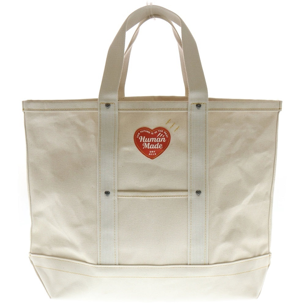 HUMAN MADE(ヒューマンメイド) 25SS CANVAS TOTE LARGE HM29GD004 ハート ロゴ キャンバス トートバッグ アイボリー HM29GD004