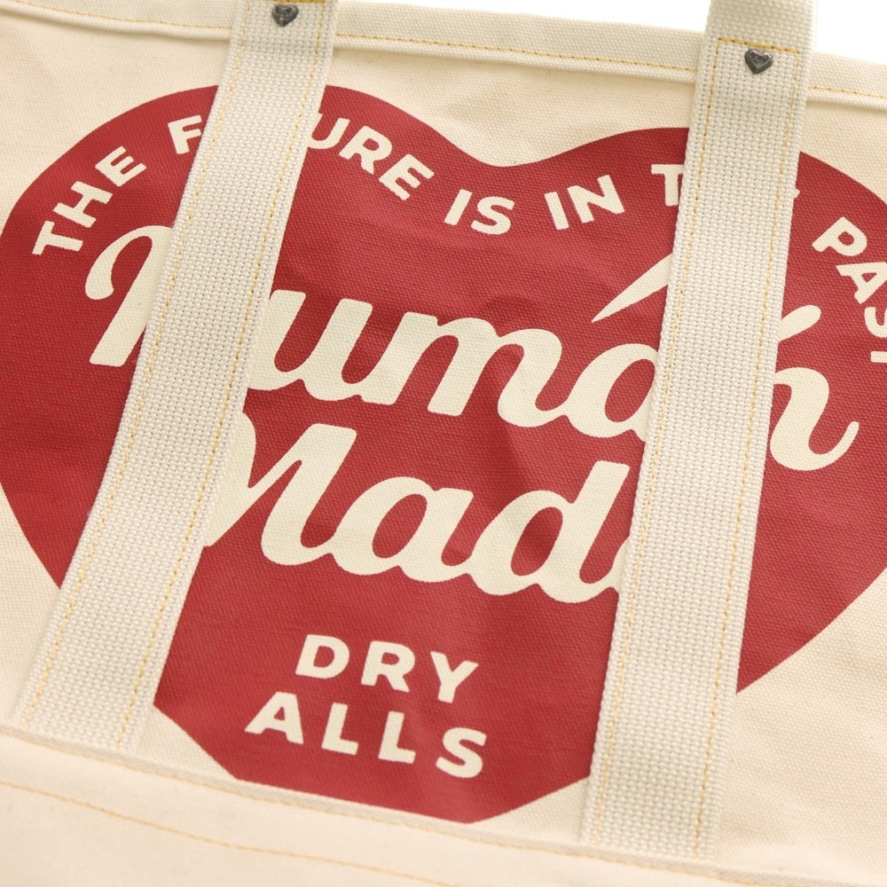 HUMAN MADE(ヒューマンメイド) 25SS CANVAS TOTE LARGE HM29GD004 ハート ロゴ キャンバス トートバッグ アイボリー HM29GD004