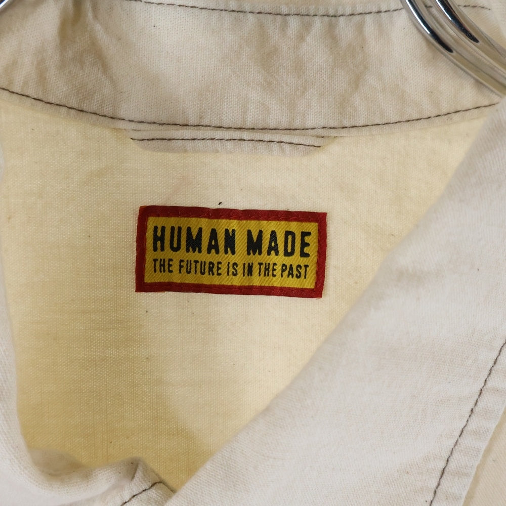 HUMAN MADE(ヒューマンメイド) CHAMBRAY S/S SHIRT シャンブレー ショートスリーブ コットンシャツ アイボリー HM29SH015