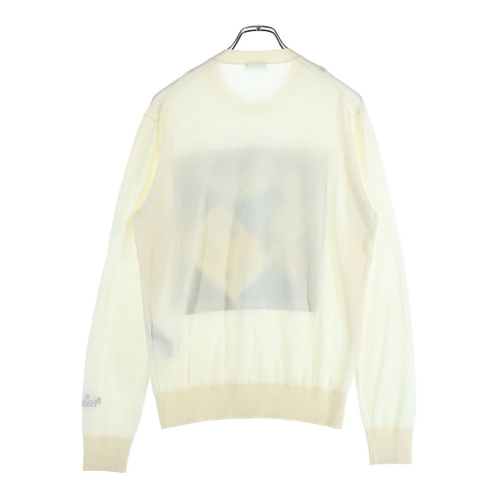 DIOR(ディオール) 21AW ×KENNY SCHARF ケニー シャーフ シルク クルーネックニットセーター ホワイト/ブルー 143M655AT293