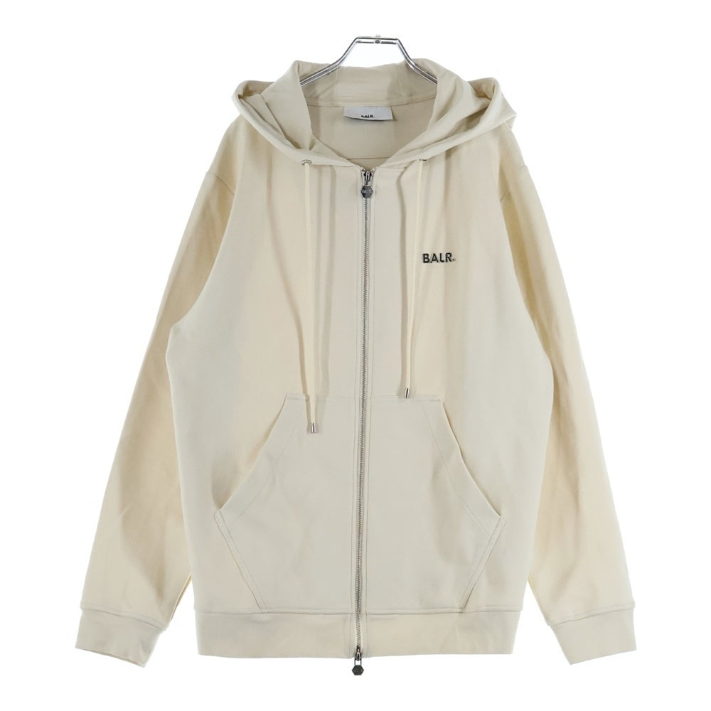 BALR.(ボーラー) Q-SERIES REGULAR FIT ZIP THROUGH HOODIE キューシリーズ レギュラーフィット スルー ジップアップパーカー フーディー アイボリー B1269.1001