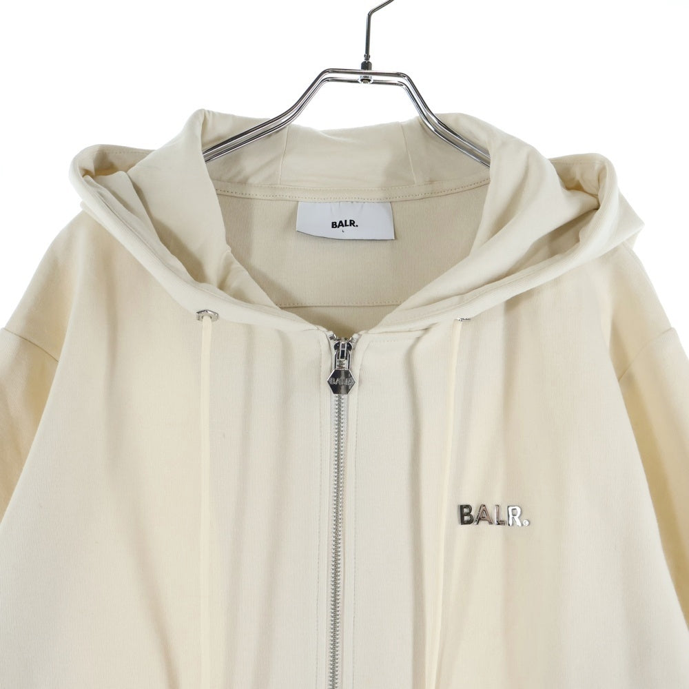 BALR.(ボーラー) Q-SERIES REGULAR FIT ZIP THROUGH HOODIE キューシリーズ レギュラーフィット スルー ジップアップパーカー フーディー アイボリー B1269.1001