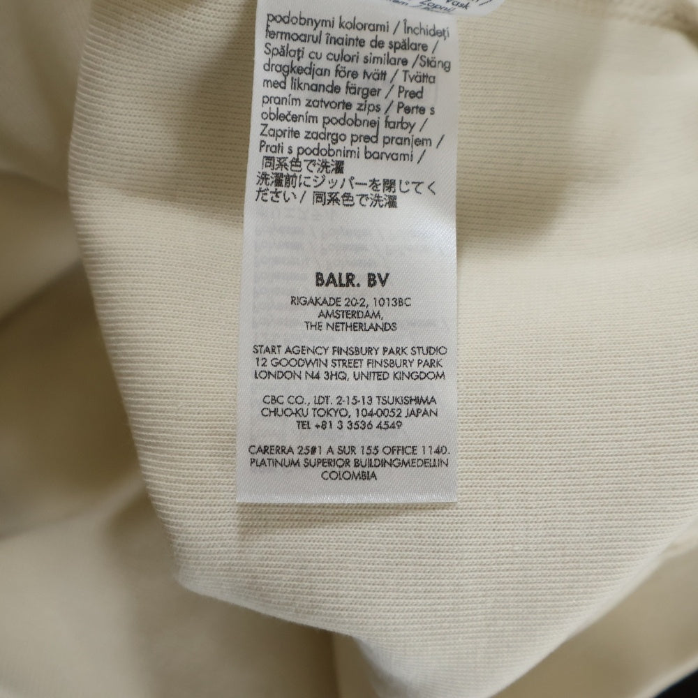 BALR.(ボーラー) Q-SERIES REGULAR FIT ZIP THROUGH HOODIE キューシリーズ レギュラーフィット スルー ジップアップパーカー フーディー アイボリー B1269.1001