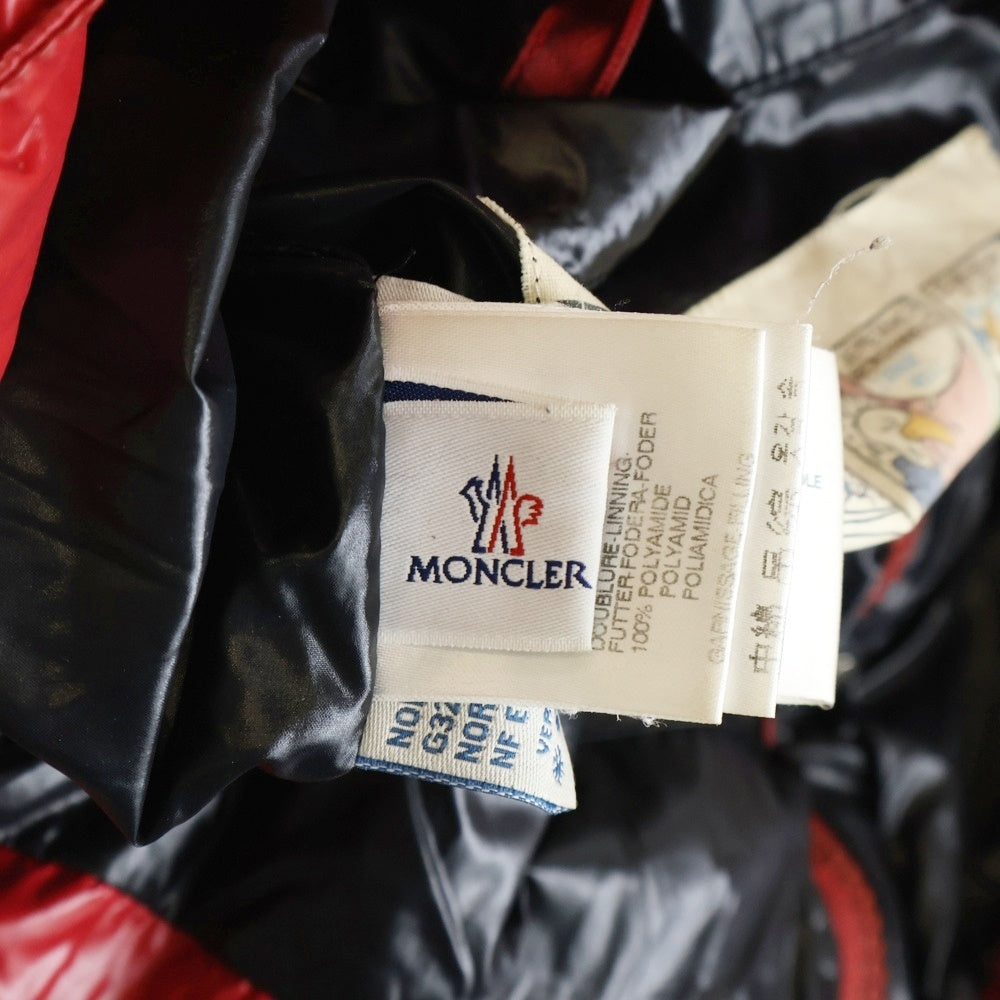 MONCLER(モンクレール) TIBET チベット 胸エンブロイダリーデザイン ダブルポケット ジップアップ ダウンベスト レッド 43302 60 68950