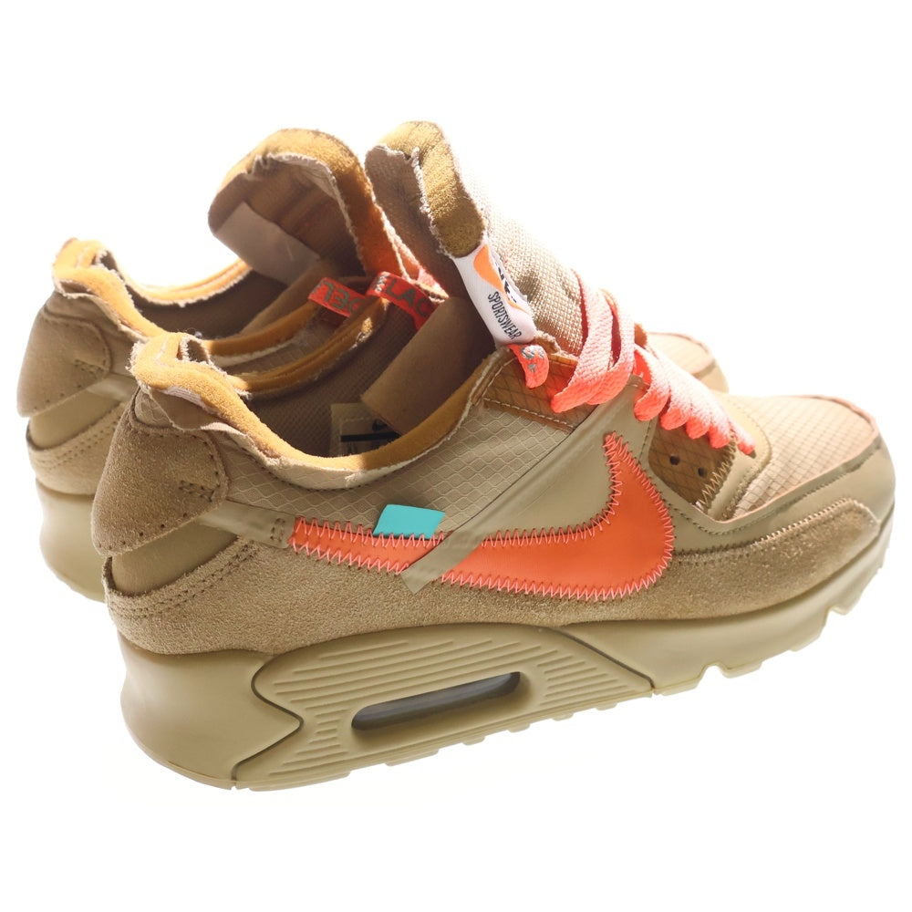 NIKE(ナイキ) ×OFF-WHITE THE 10 AIR MAX 90 DESERT ORE オフホワイト エアマックス90 デザートオレ ローカットスニーカー ブラウン US8.5/26.5cm AA7293-200