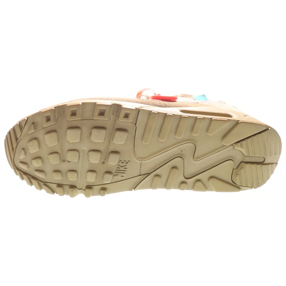 NIKE(ナイキ) ×OFF-WHITE THE 10 AIR MAX 90 DESERT ORE オフホワイト エアマックス90 デザートオレ ローカットスニーカー ブラウン US8.5/26.5cm AA7293-200