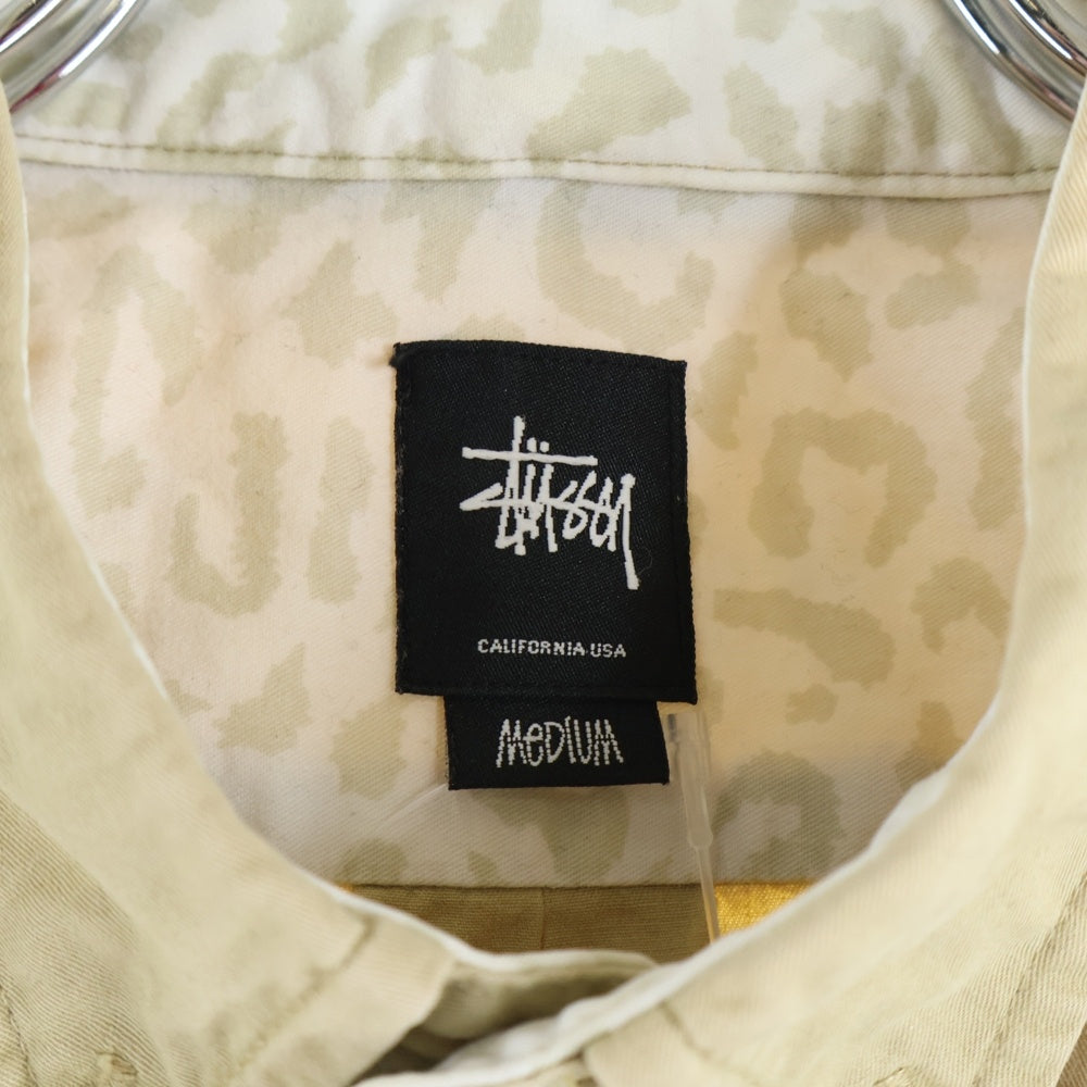 STUSSY(ステューシー) コットン ボタンダウン 七分袖シャツ ベージュ