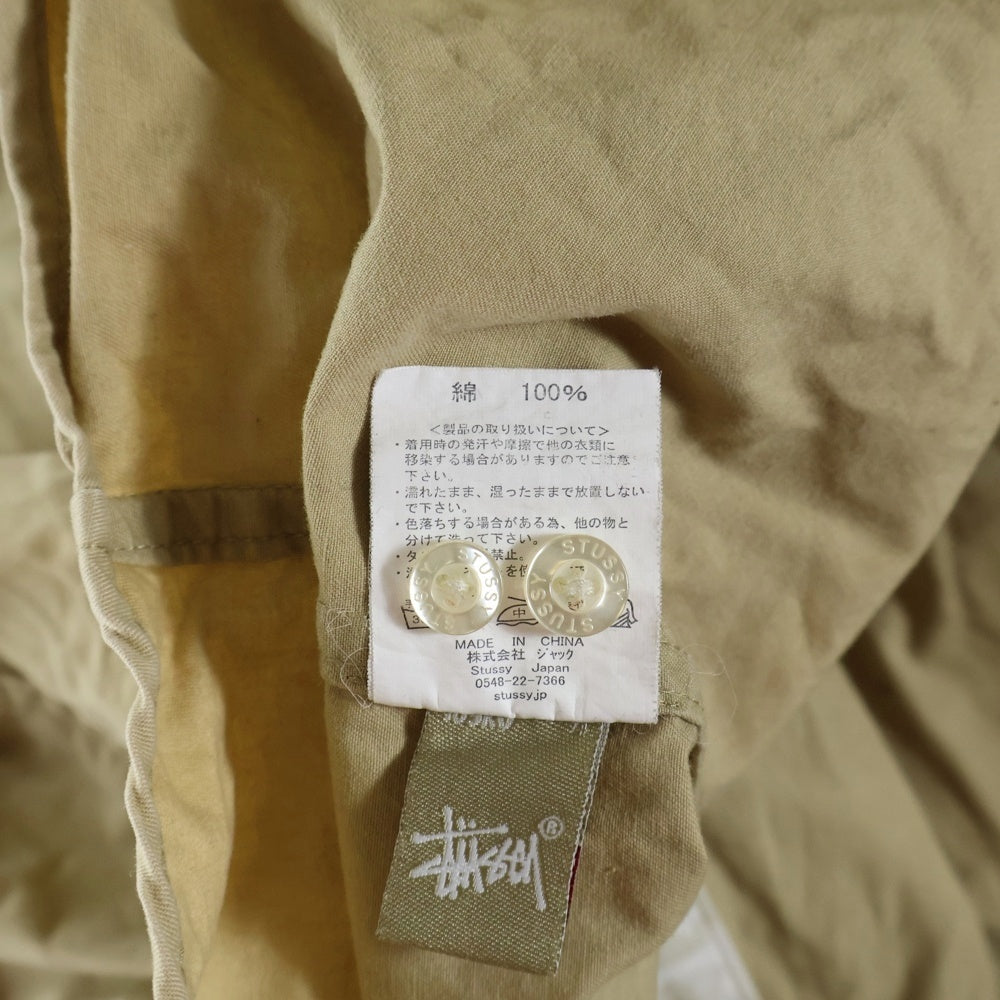 STUSSY(ステューシー) コットン ボタンダウン 七分袖シャツ ベージュ