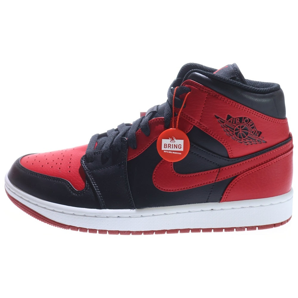 NIKE(ナイキ) AIR JORDAN 1 MID BRED エアージョーダン ブレッド ハイカットスニーカー ブラック/レッド US9/27cm 554724-074