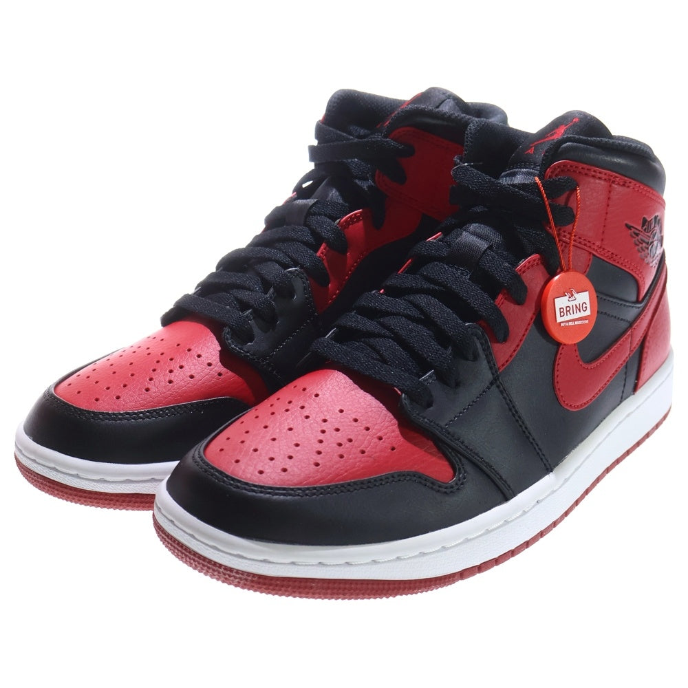 NIKE(ナイキ) AIR JORDAN 1 MID BRED エアージョーダン ブレッド ハイカットスニーカー ブラック/レッド US9/27cm 554724-074