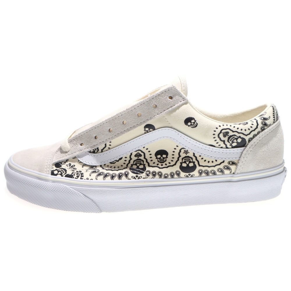 VANS(ヴァンズ) STYLE 36 SKULL BANDANA スカル バンダナ柄 ローカットスニーカー ホワイト/ブラック US9/27cm VN0A54F642S