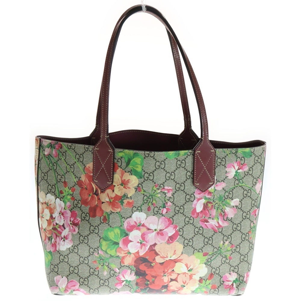GUCCI(グッチ) GGブルームス 花柄 PVCコーティングキャンバス ハンドバッグ ブラウン 372613 レディース