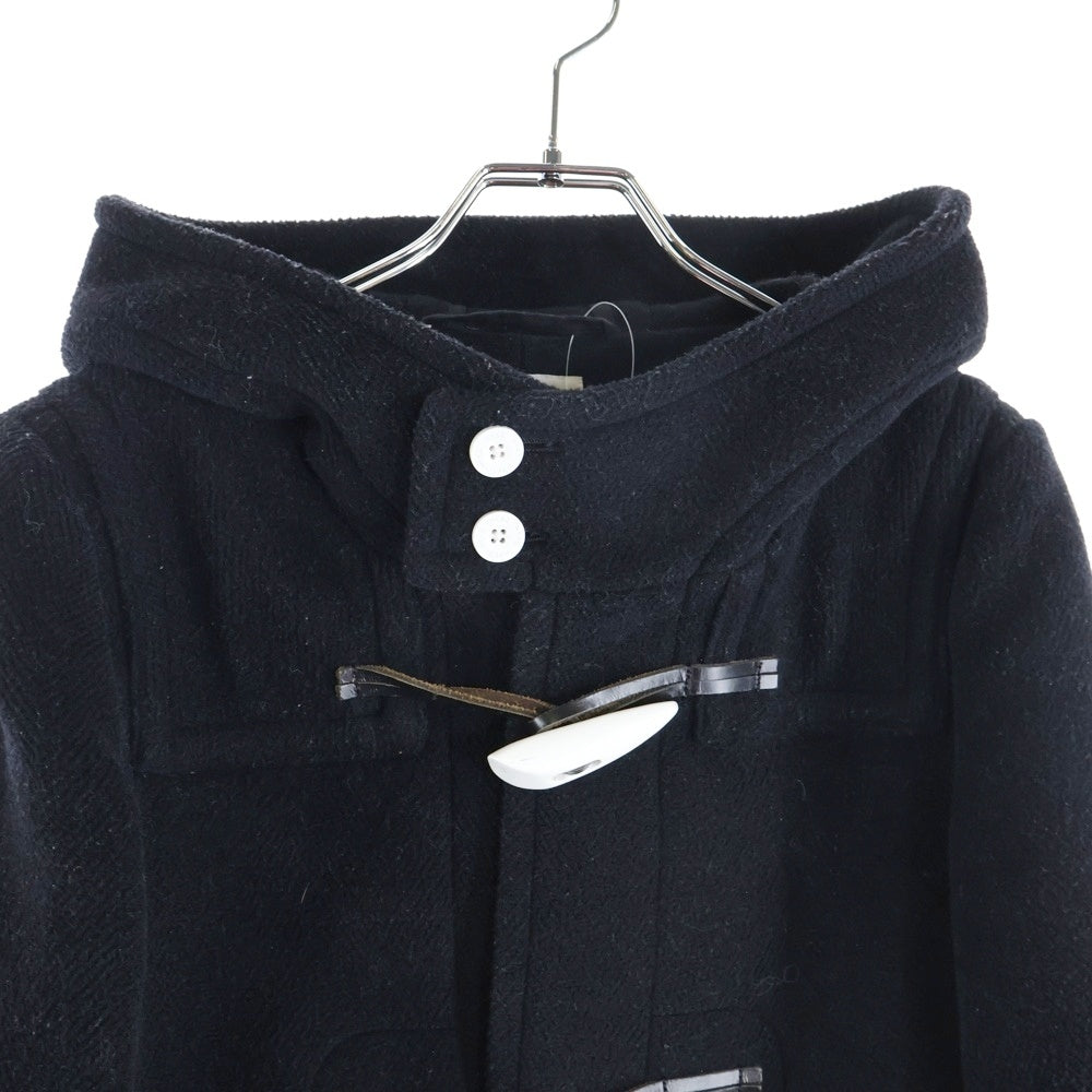 HYKE(ハイク) 15AW ウール混 メルトンダッフルコート ブラック 152-17028