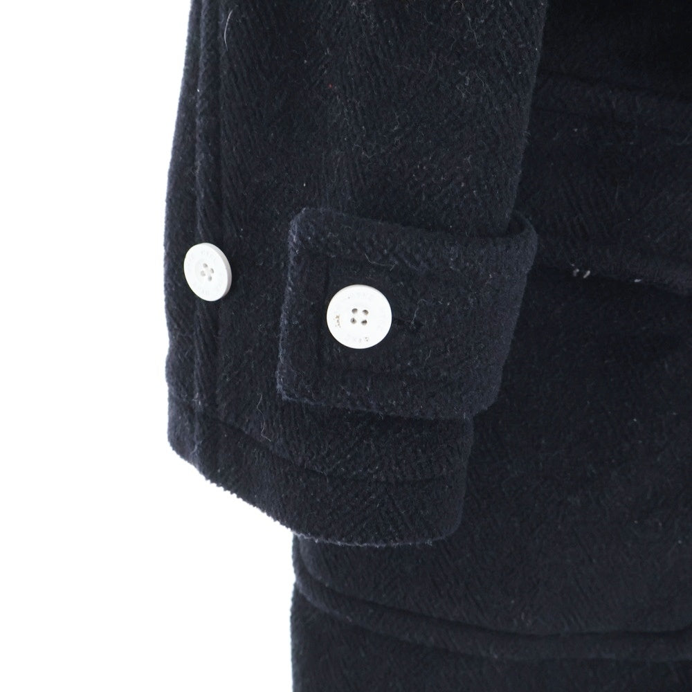 HYKE(ハイク) 15AW ウール混 メルトンダッフルコート ブラック 152-17028