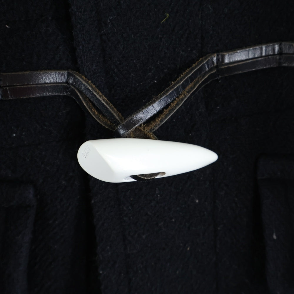 HYKE(ハイク) 15AW ウール混 メルトンダッフルコート ブラック 152-17028