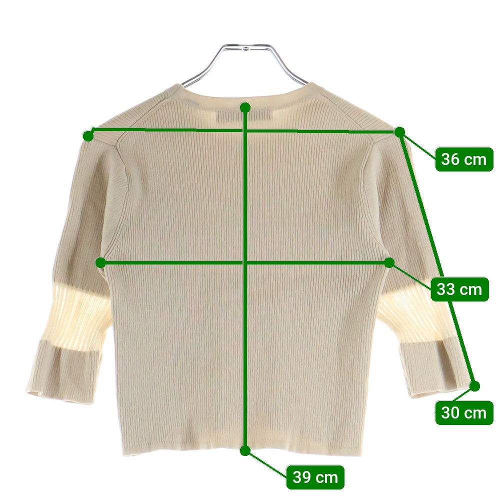 NO BRAND(ノーブランド) ETRE TOKYO (エトレトウキョウ) ショート丈 クルーネック長袖Tシャツ カットソー レディース ベージュ