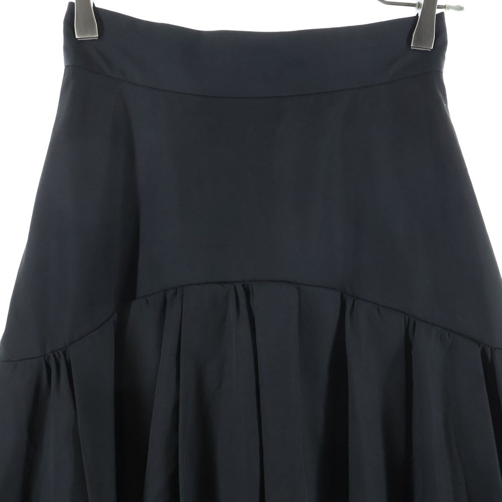 REGLEAM(リグリーム) FLARED TAFFETA SKIRT フレア タフタ ロングスカート レディース ブラック RL23-SP1