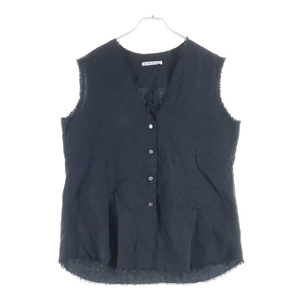 NO BRAND(ノーブランド) R'IAM-PLAGE (リアムプラージュ) カットオフ ボタンベスト レディース ブラック 23-050-922-6000-1-0