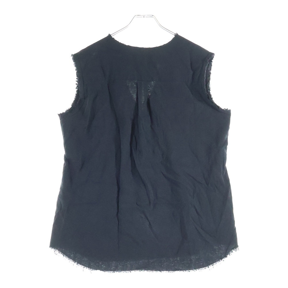 NO BRAND(ノーブランド) R'IAM-PLAGE (リアムプラージュ) カットオフ ボタンベスト レディース ブラック 23-050-922-6000-1-0