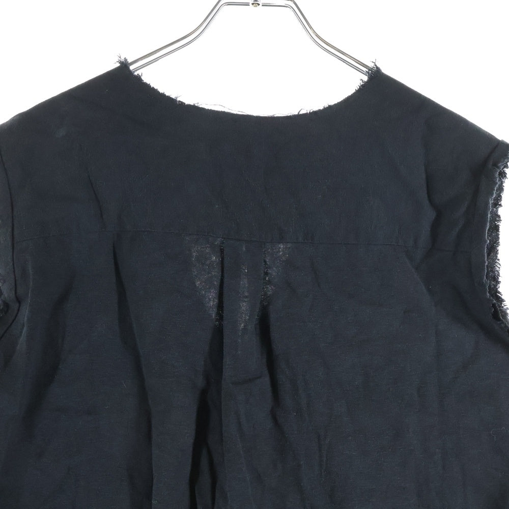 NO BRAND(ノーブランド) R'IAM-PLAGE (リアムプラージュ) カットオフ ボタンベスト レディース ブラック 23-050-922-6000-1-0