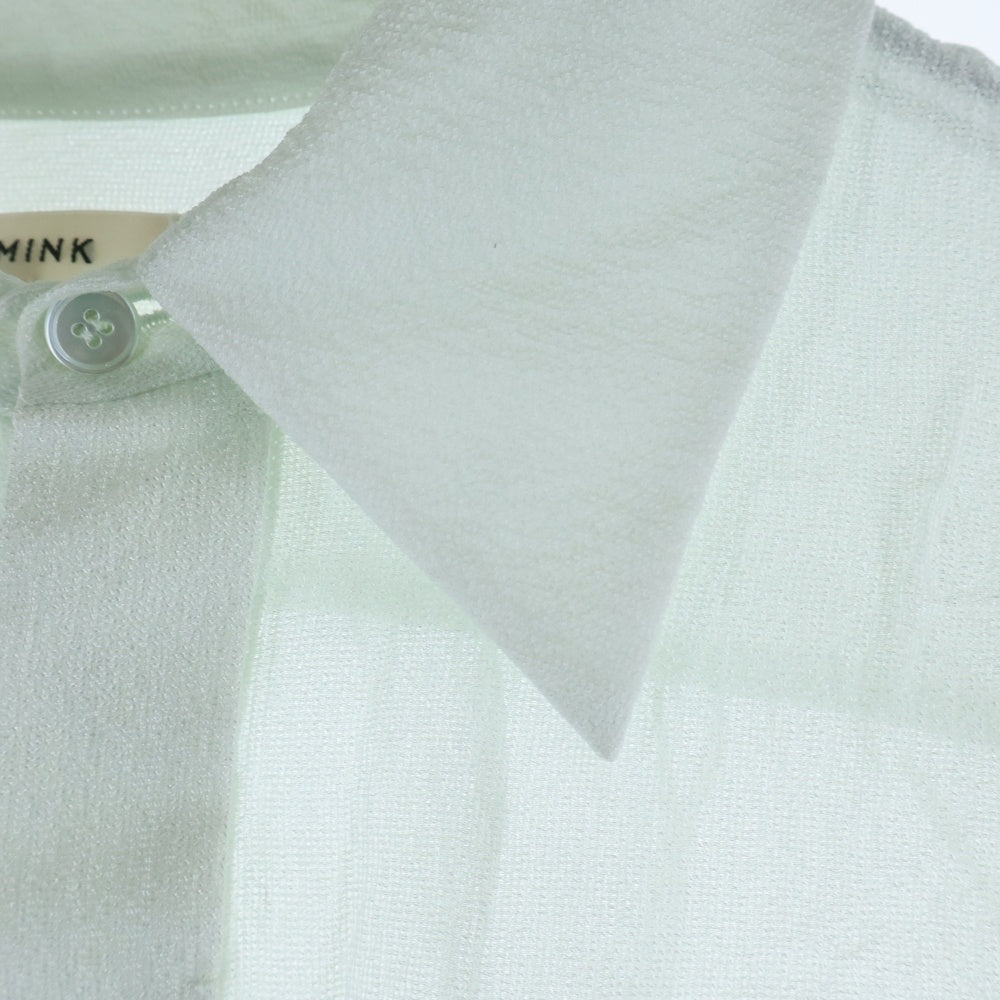 BLAMINK(ブラミンク) 比翼 ロングスリーブ シルクシャツ レディース ブルー 7921-230-0205