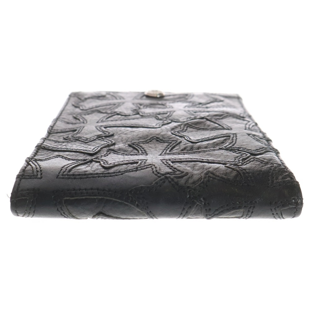CHROME HEARTS(クロムハーツ) AINT NOTHING 2 DO アイント ナッシング トゥドゥ クロスパッチデザイン レザー スモールウォレット 二つ折り財布 ブラック