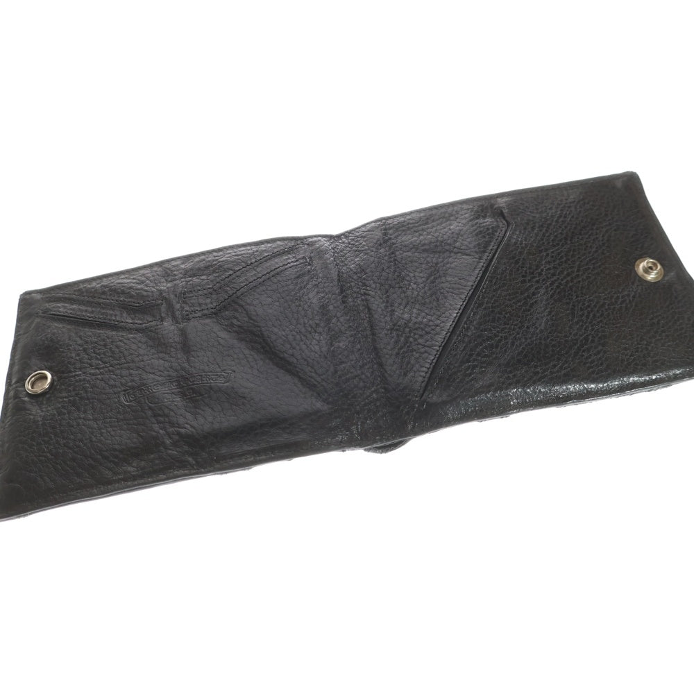CHROME HEARTS(クロムハーツ) AINT NOTHING 2 DO アイント ナッシング トゥドゥ クロスパッチデザイン レザー スモールウォレット 二つ折り財布 ブラック