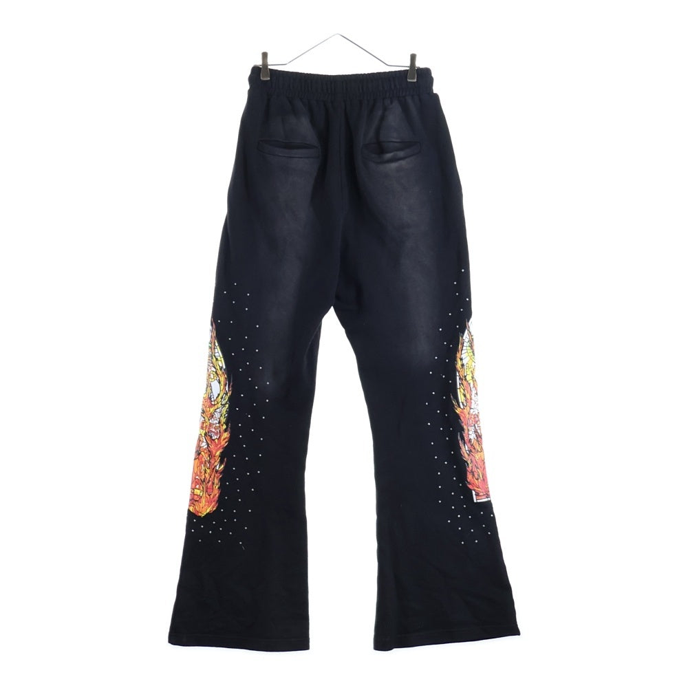 WHO DECIDES WAR(フーディサイズウォー) FLAME GLASS HARDWARE SWEAT PANTS フレームグラス ハードウェア フレンチテリー スウェットパンツ ブラック