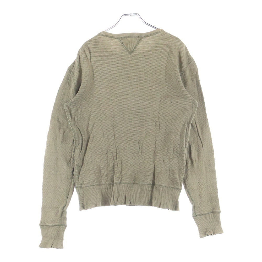 RRL(ダブルアールエル) 両V クルーネック サーマル ロングスリーブカットソー 長袖Tシャツ カーキ
