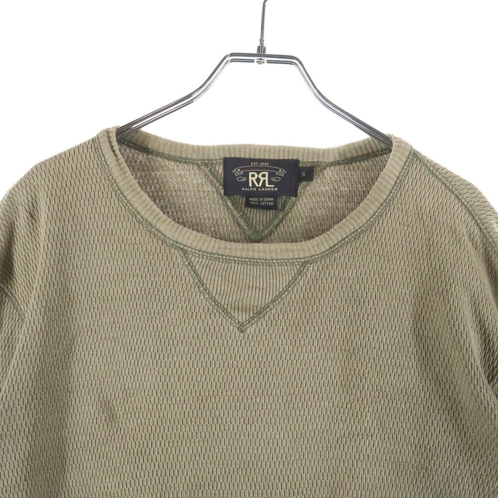 RRL(ダブルアールエル) 両V クルーネック サーマル ロングスリーブカットソー 長袖Tシャツ カーキ
