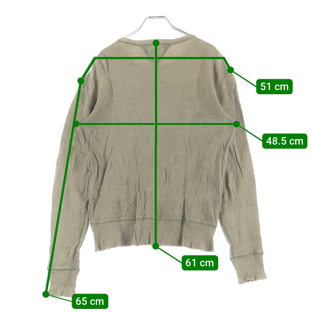 RRL(ダブルアールエル) 両V クルーネック サーマル ロングスリーブカットソー 長袖Tシャツ カーキ