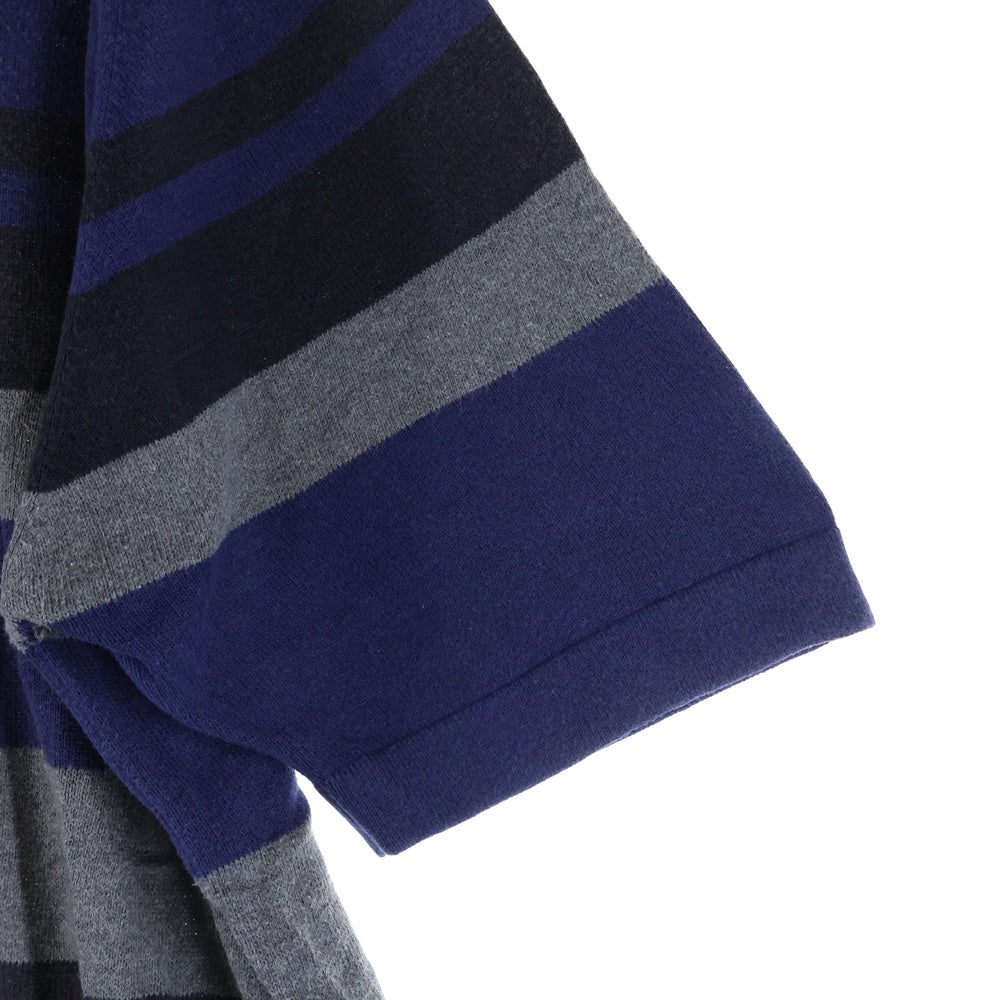 STUSSY(ステューシー) 90S VINTAGE トビウオタグ ボーダー柄 半袖 サマーニット ヴィンテージ カットソー ネイビー