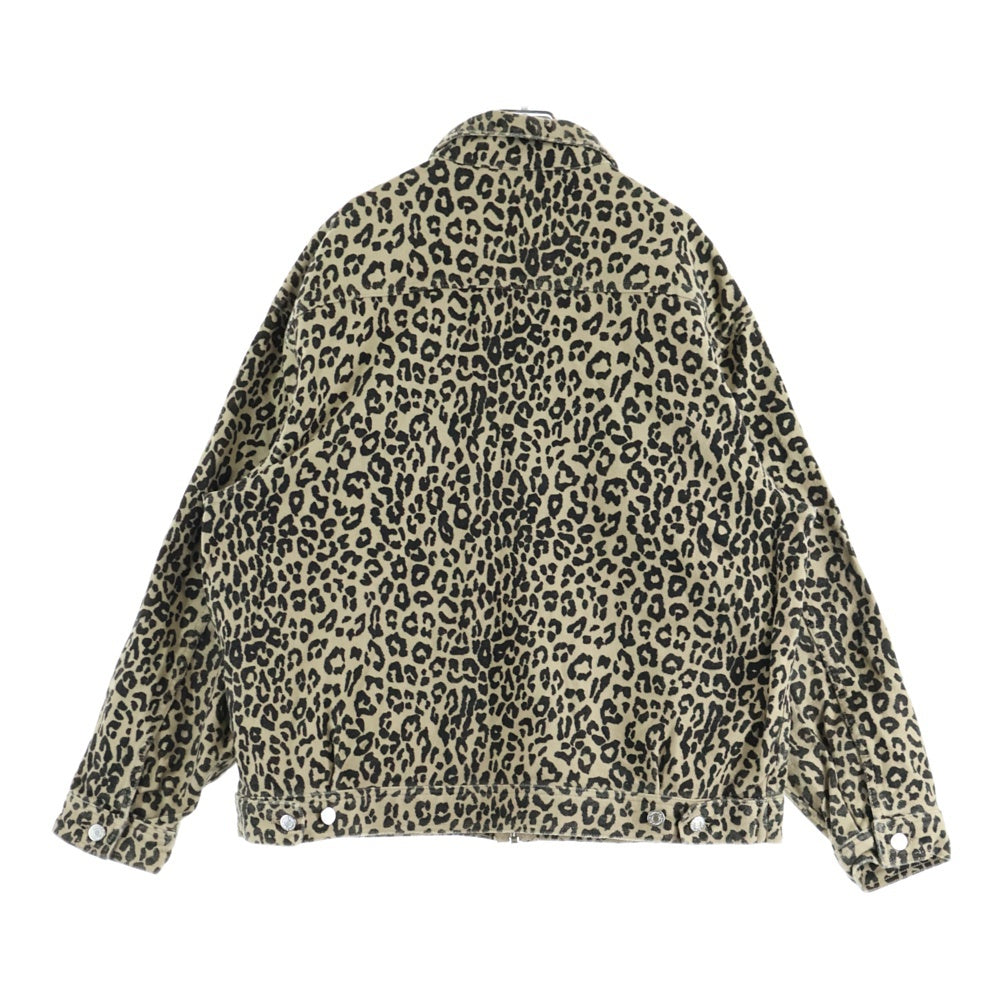 SUPREME(シュプリーム) 22AW Moleskin Work Jacket レオパード モールスキン ジップアップワークジャケット ベージュ/ブラック