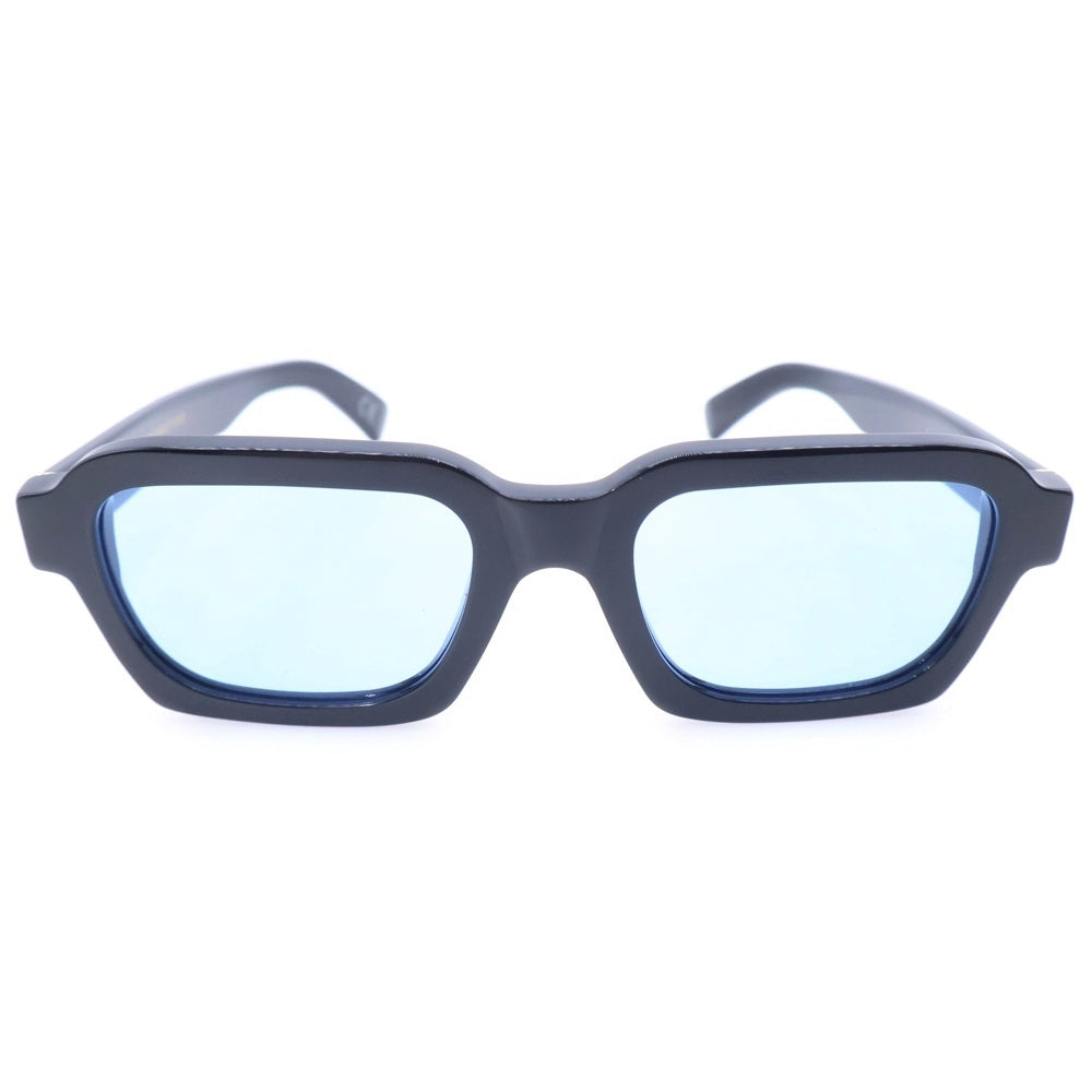 SUPER BY RETROSUPERFUTURE(スーパー バイ レトロスーパーフューチャー) CARO スクエアシェイプ ブラックフレーム ブルーカラーレンズ サングラス アイウェア メガネ ブラック/ブルー