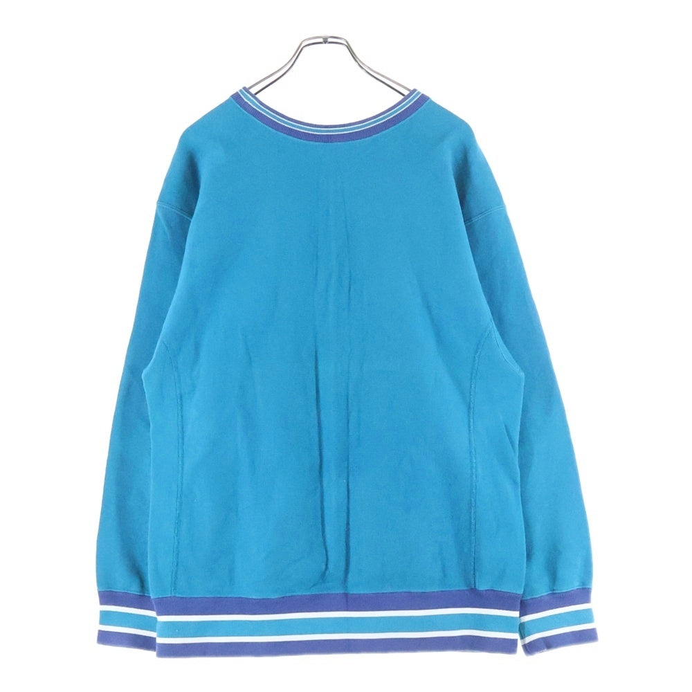 CHAMPION(チャンピオン) REVERSE WEAVE リバースウィーブ 青単タグ復刻 リブボーダースウェット トレーナー ブルー C8-L038