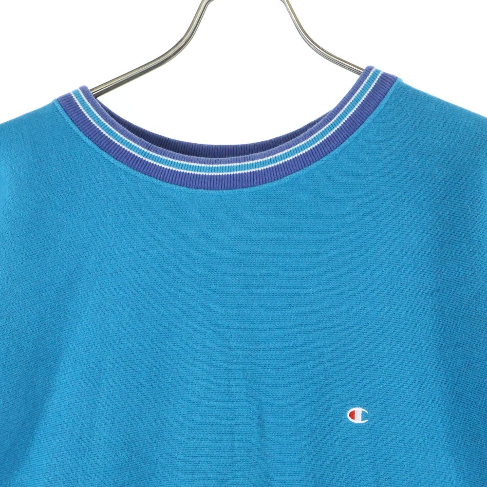 CHAMPION(チャンピオン) REVERSE WEAVE リバースウィーブ 青単タグ復刻 リブボーダースウェット トレーナー ブルー C8-L038