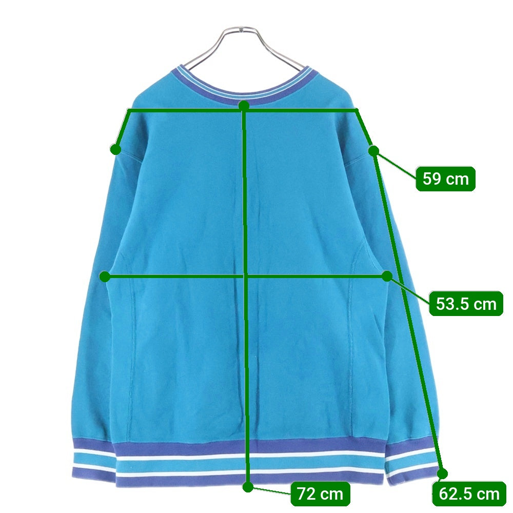 CHAMPION(チャンピオン) REVERSE WEAVE リバースウィーブ 青単タグ復刻 リブボーダースウェット トレーナー ブルー C8-L038