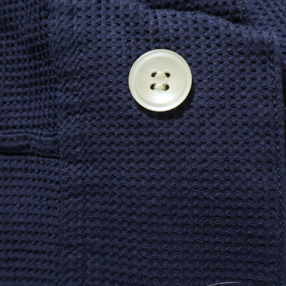 PHINGERIN(フィンガリン) ロングスリーブ コットンオープンカラーロングシャツ ネイビー PD-172-FP-011