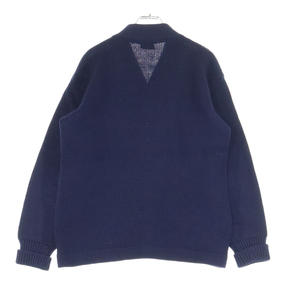 CHAMPION(チャンピオン) 30-40S VINTAGE ヴィンテージ 初期ランタグ パッチ無 ウールニット レタードカーディガン ネイビー