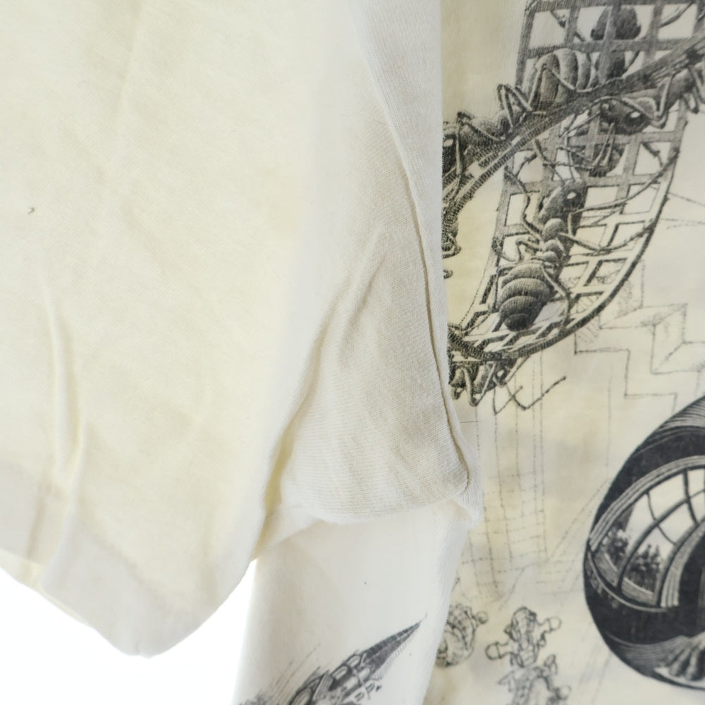 VINTAGE(ヴィンテージ) 90S VINTAGE M.C.ESCHER MULTI T-SHIRT ANDAZIA ヴィンテージ マウリッツエッシャー USA製 だまし絵 クルーネック 半袖Tシャツ カットソー ホワイト