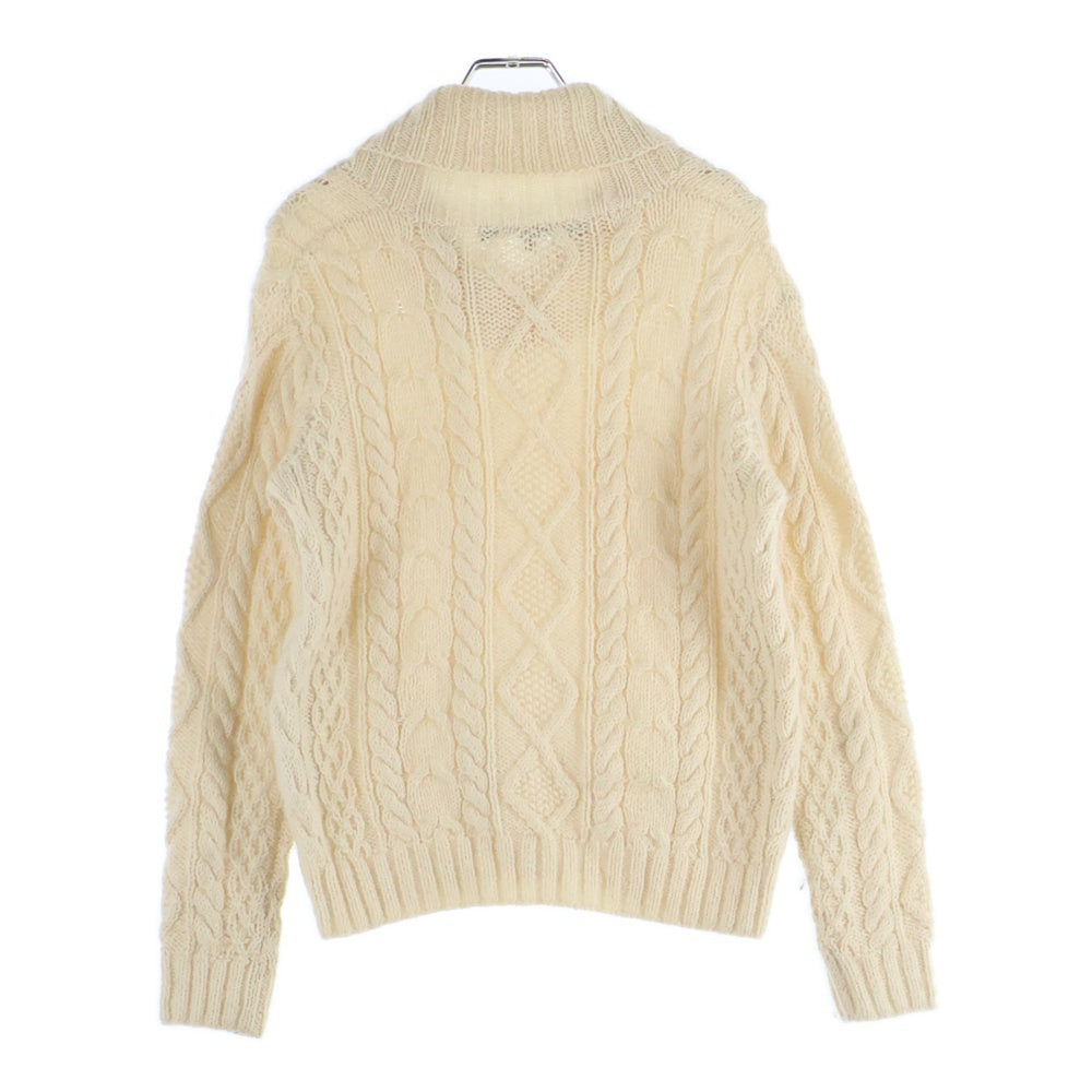 RALPH LAUREN SPORT(ラルフローレン スポーツ) モヘア混 ショールカラー ケーブルニット セーター アイボリー レディース