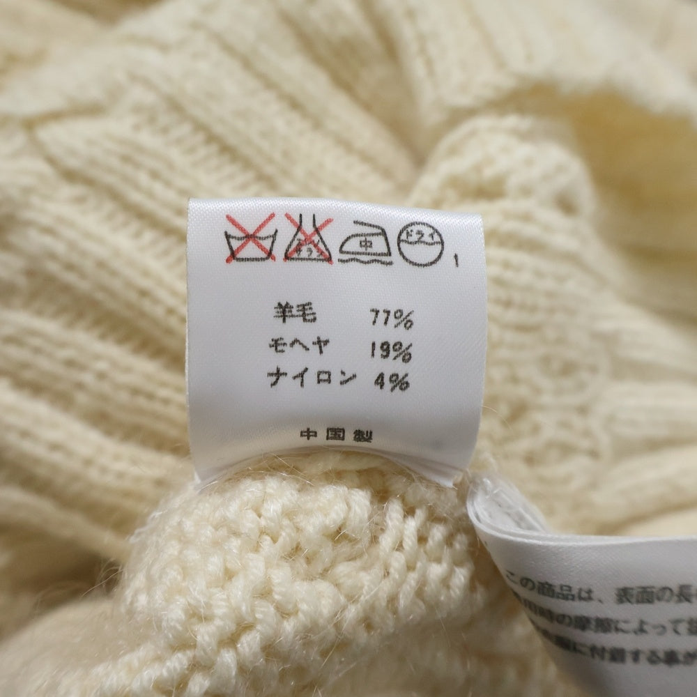 RALPH LAUREN SPORT(ラルフローレン スポーツ) モヘア混 ショールカラー ケーブルニット セーター アイボリー レディース