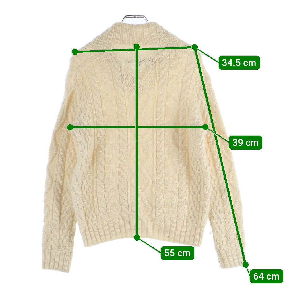 RALPH LAUREN SPORT(ラルフローレン スポーツ) モヘア混 ショールカラー ケーブルニット セーター アイボリー レディース