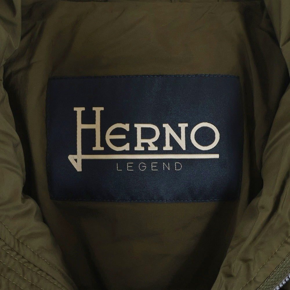 HERNO(ヘルノ) L'ESKIMO レスキモー マルチポケット フーデッド ジップアップ ダウンジャケット カーキ P1004ULE-19288-7730