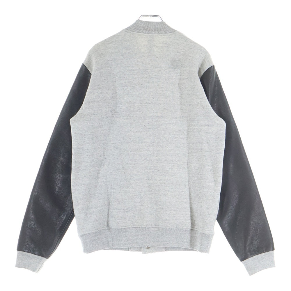 CHROME HEARTS(クロムハーツ) JKT GRP NOT BOMBER グループ ノット 胸ロゴデザイン レザー切り替え ボンバージャケット グレー 2212-304-6852
