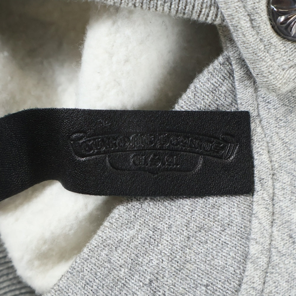 CHROME HEARTS(クロムハーツ) JKT GRP NOT BOMBER グループ ノット 胸ロゴデザイン レザー切り替え ボンバージャケット グレー 2212-304-6852
