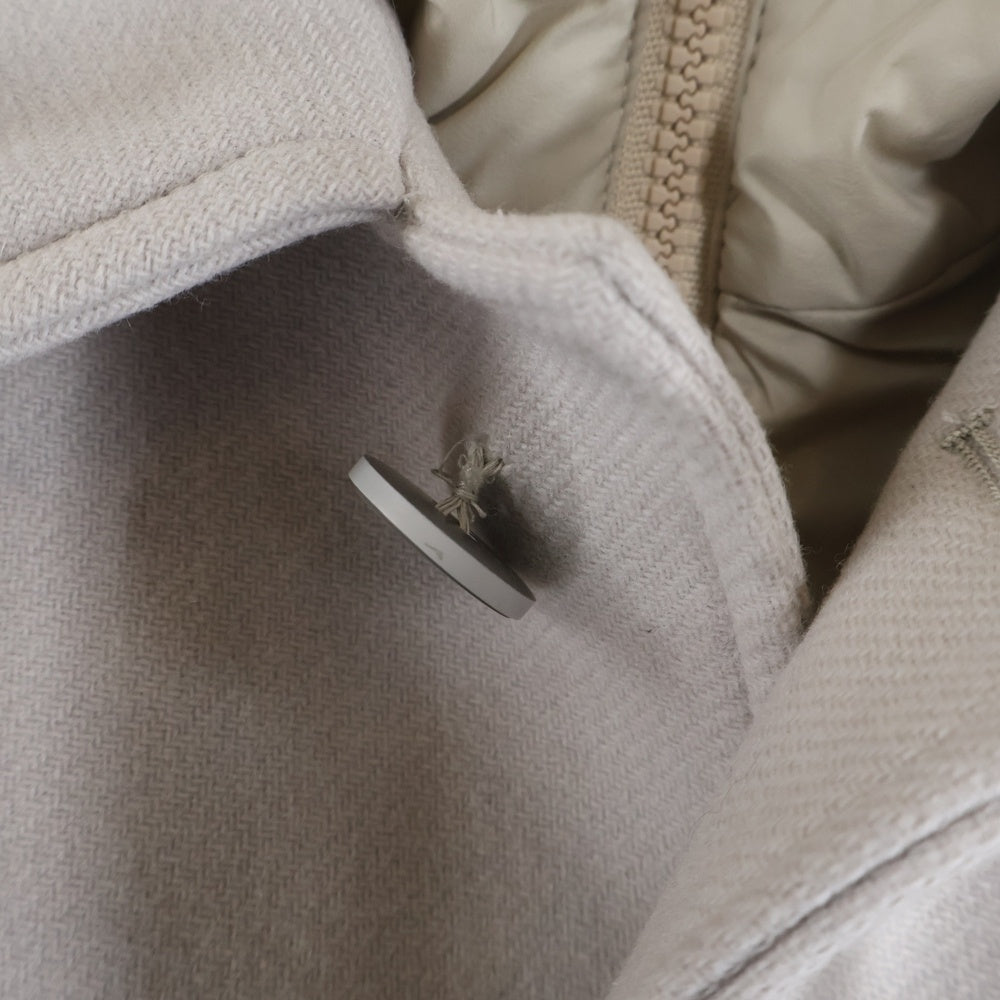 HERNO(ヘルノ) ウールナイロンダイアゴナルライトツィードデタッチャブルフーディーバルカラーコート ベージュ CA000137U-33344
