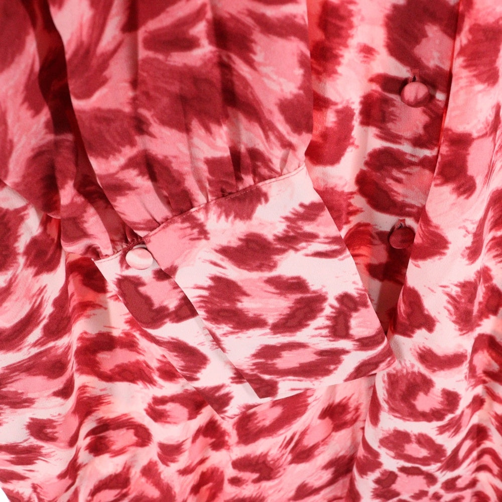 Kate Spade(ケイトスペード) PANTHERA LONG SLEEVE SHIRTDRESS パンテーラ ロングスリーブ レオパード シャツドレス レディース レッド NJMUA862