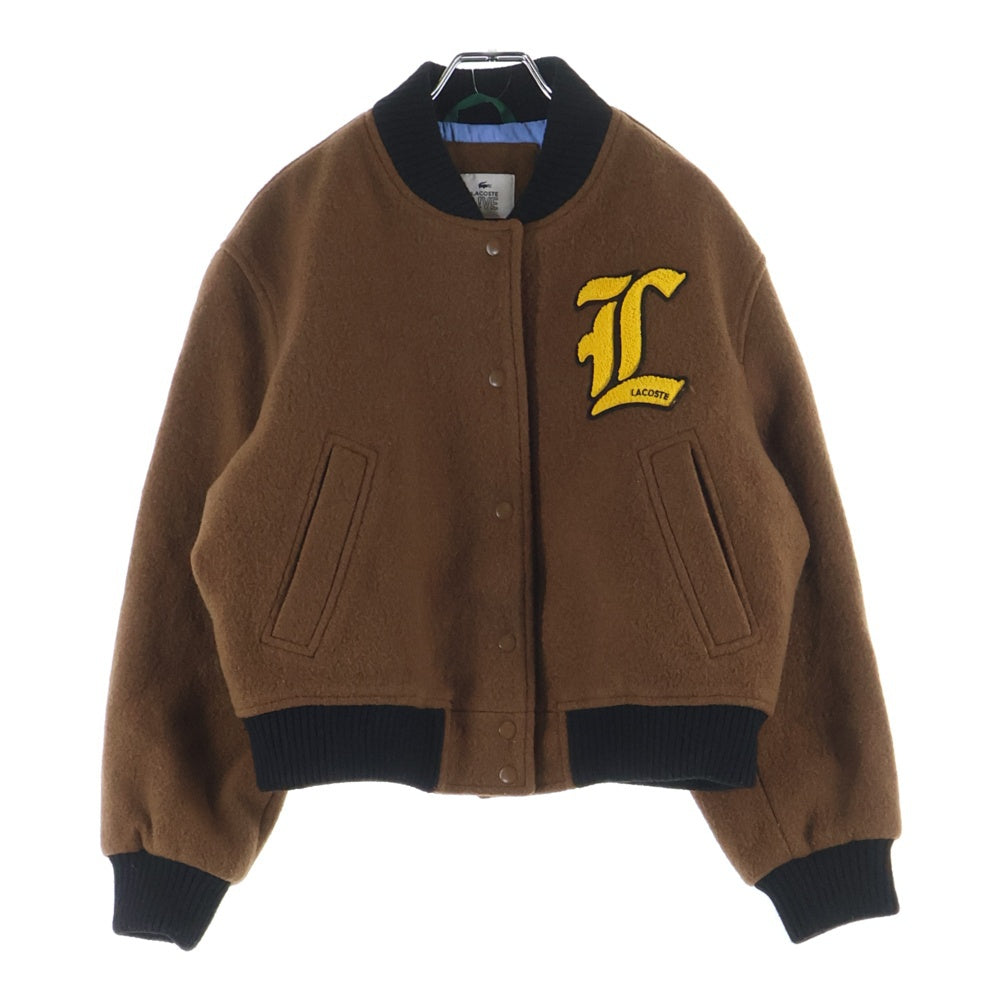 Lacoste L!VE(ラコステ ライブ) ウール スタジアム ジャケット スタジャン ブラウン BF7106L