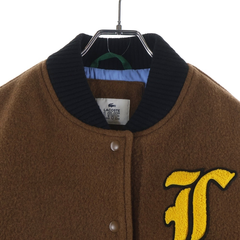 Lacoste L!VE(ラコステ ライブ) ウール スタジアム ジャケット スタジャン ブラウン BF7106L